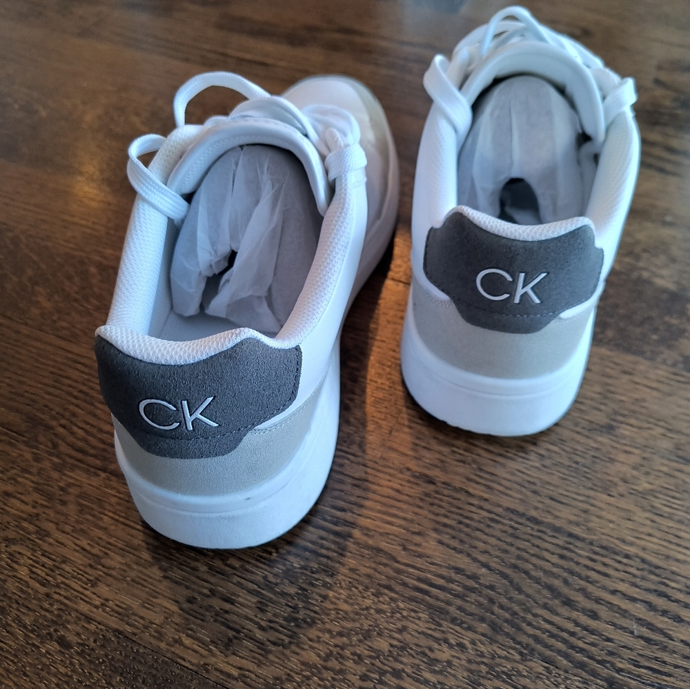 Calvin Klein Men's Blaven Sneakers Shoes White / Light Grey Size 11.5 - Picture 4 of 7